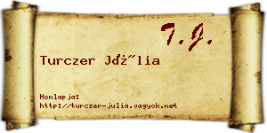 Turczer Júlia névjegykártya